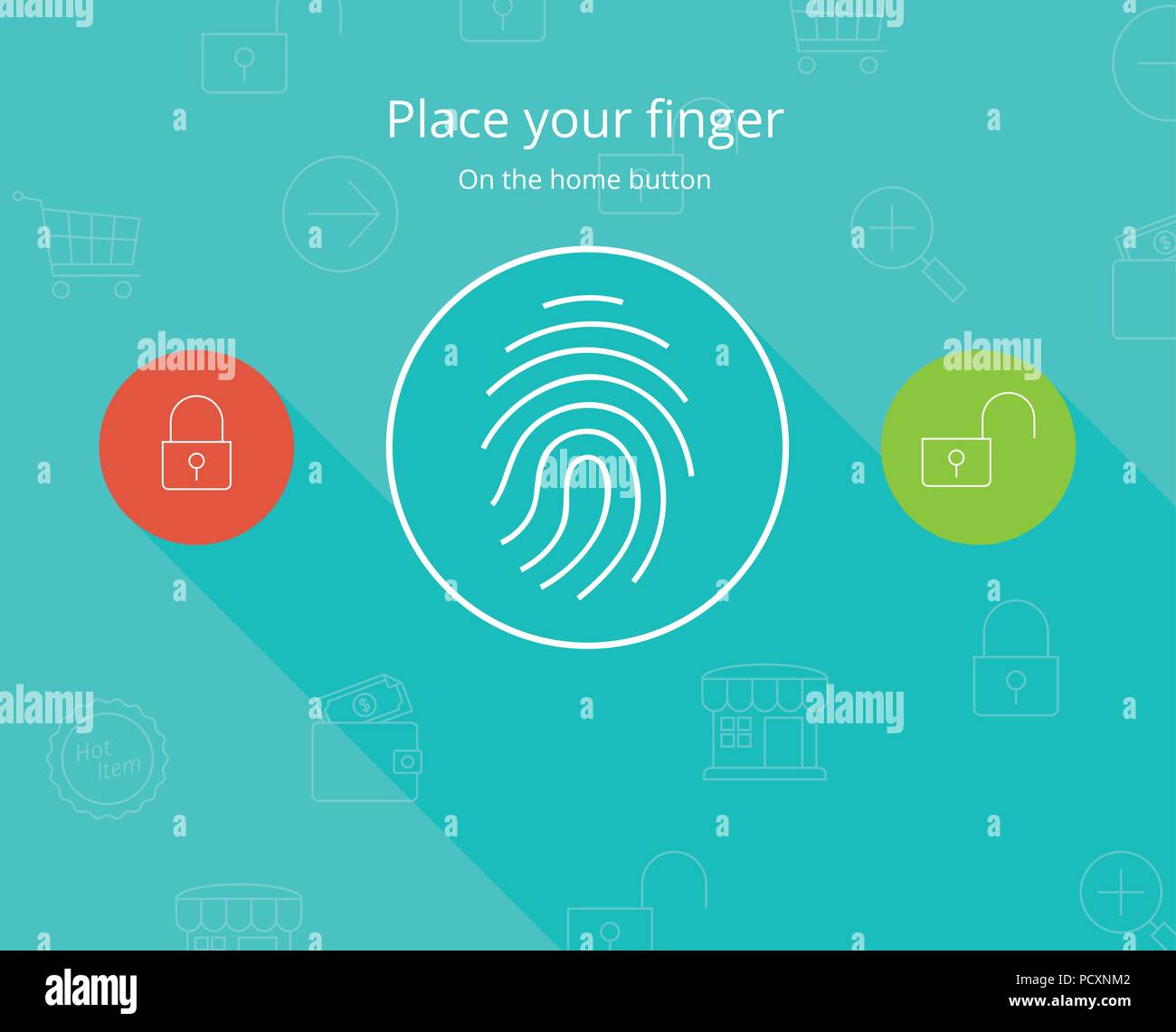 Smartphone fingerprint security access Stock Vector Image & Art Alamy