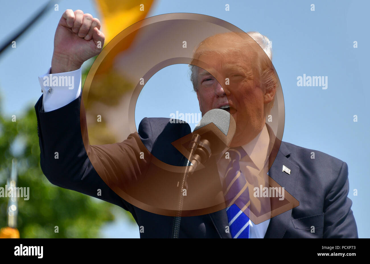 Donald John Trump Speech Qanon Stock Photo