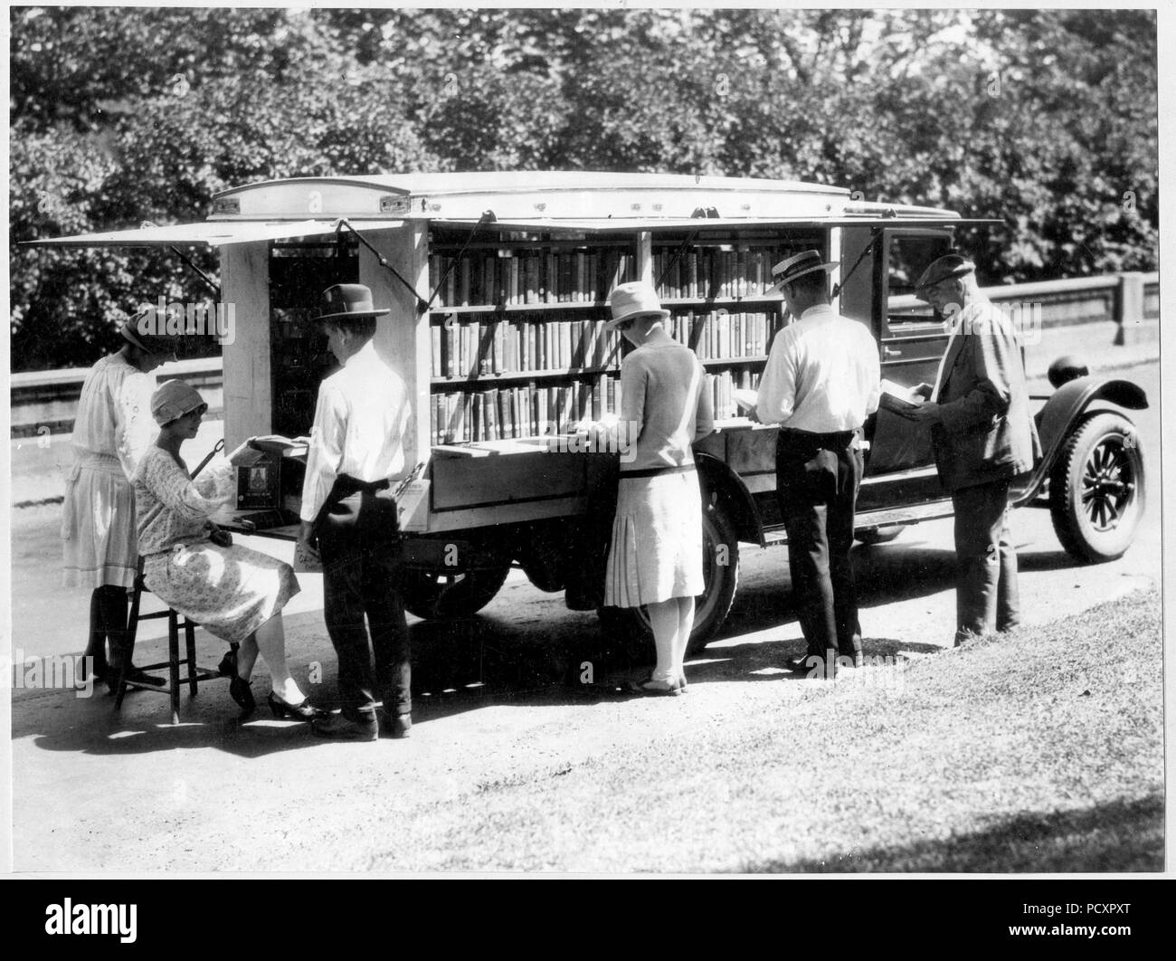 County Libraries Book Auto, Cincinnati & Hamilton Ohio Stock Photo