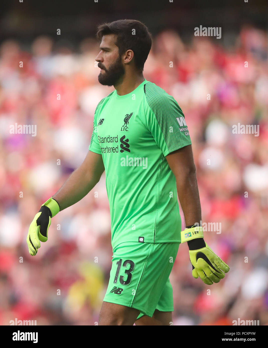 Liverpool Goalkeeper Alisson Becker During The Pre Season Friendly Match At The Aviva Stadium Dublin Stock Photo Alamy