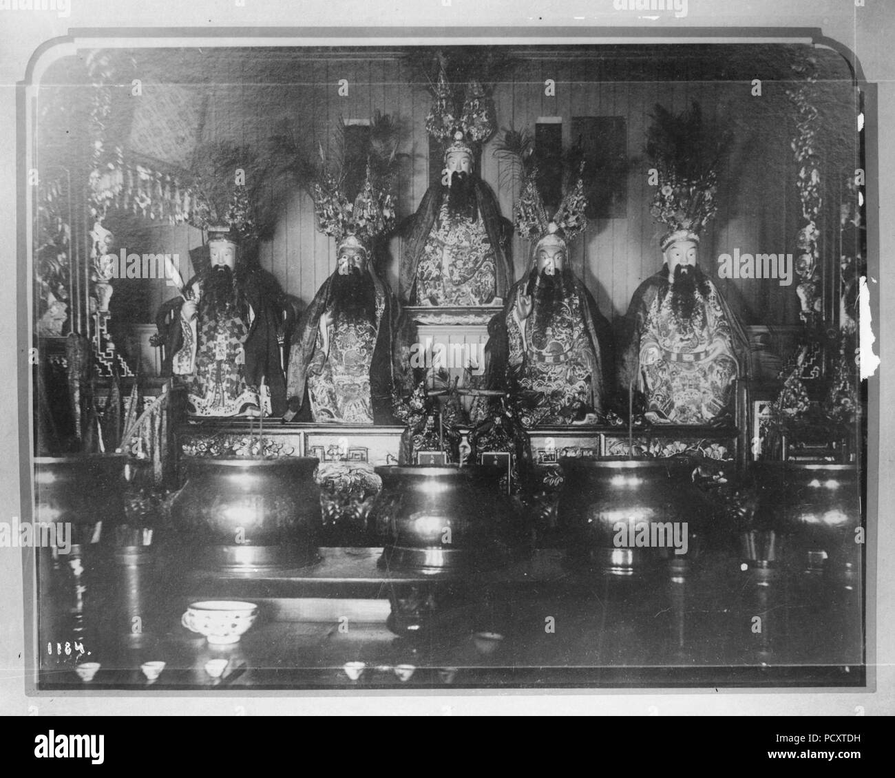 Altar of Wise Men in the Joss House of Prayer, San Francisco, ca.1900 Stock Photo