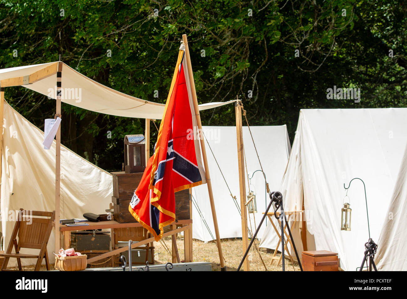 Duncan Mills, CA July 14, 2018 Confederate flag at the Northern