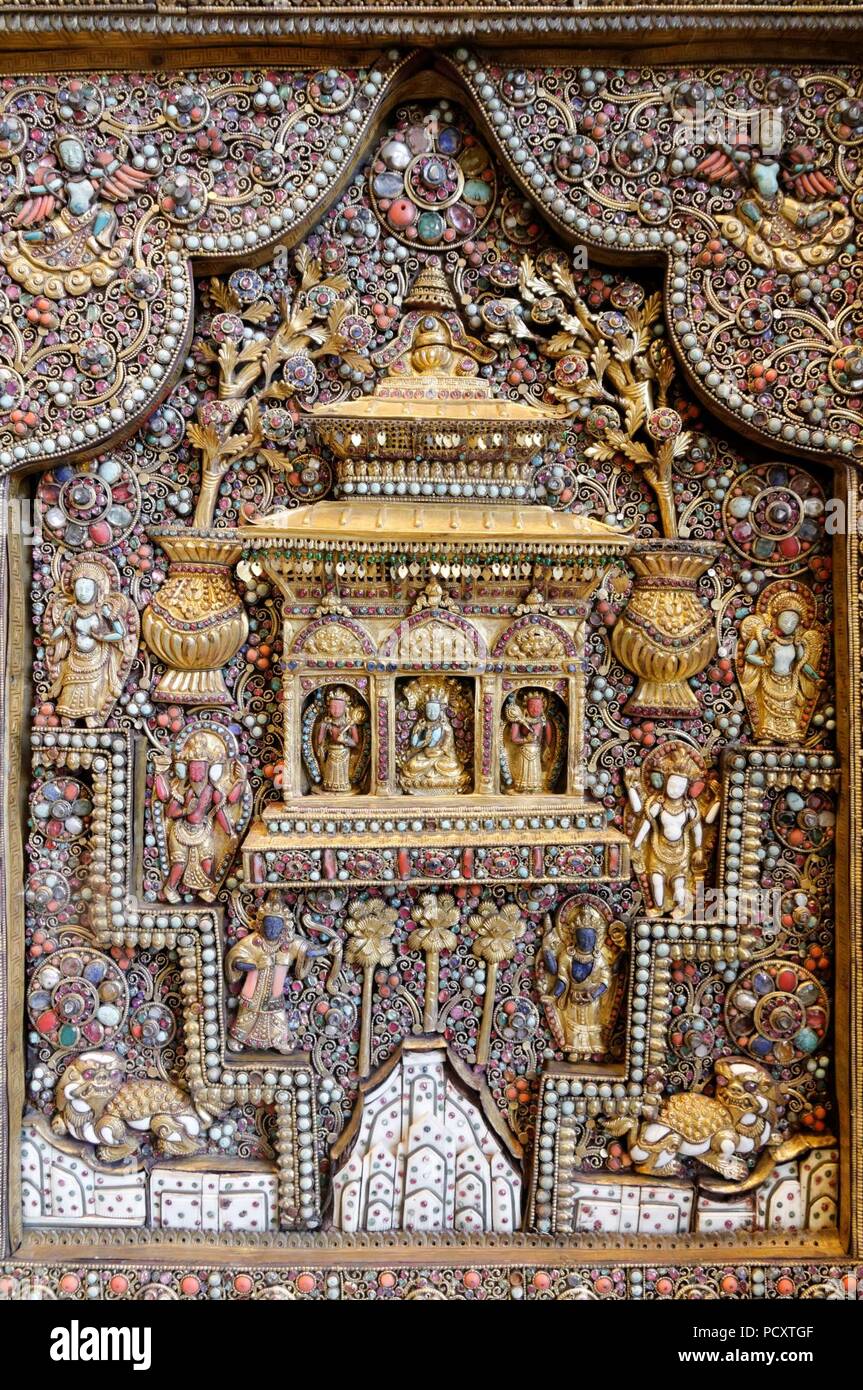 Altar-piece from Nepal BM OA1927.6-13.1. Stock Photo