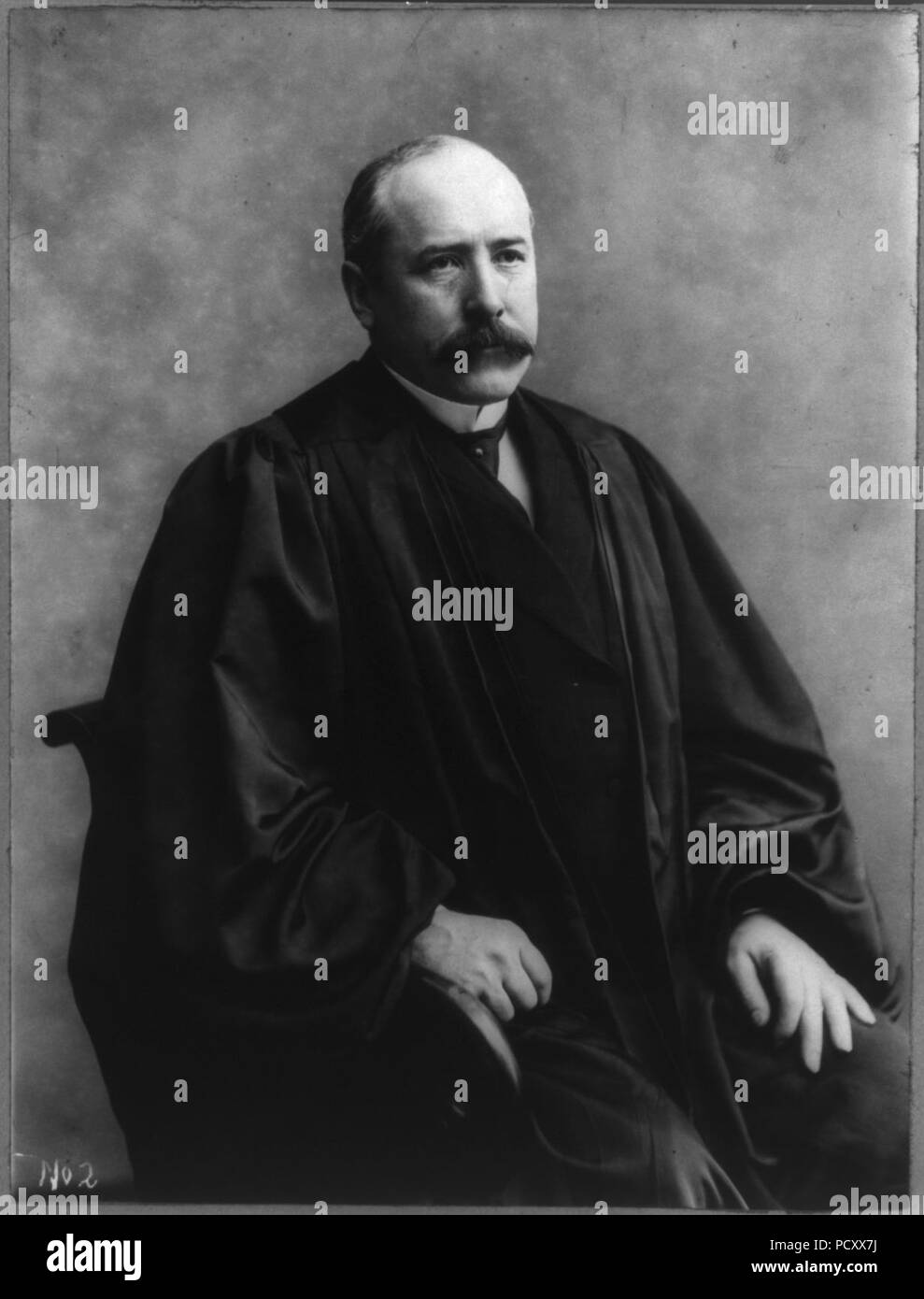 Alton Brooks Parker, 1852-1926, three quarters length portrait, seated, facing right; wearing judicial robes Stock Photo