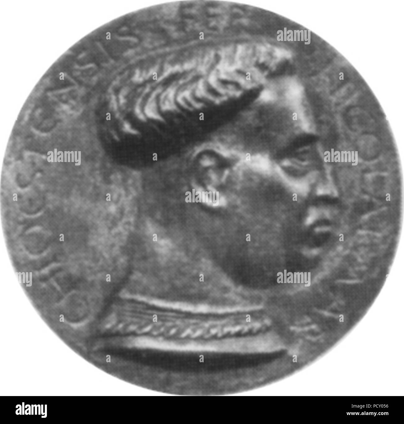 Amadio da milano medaglia di niccolò III d'este 54 cm recto. Stock Photo