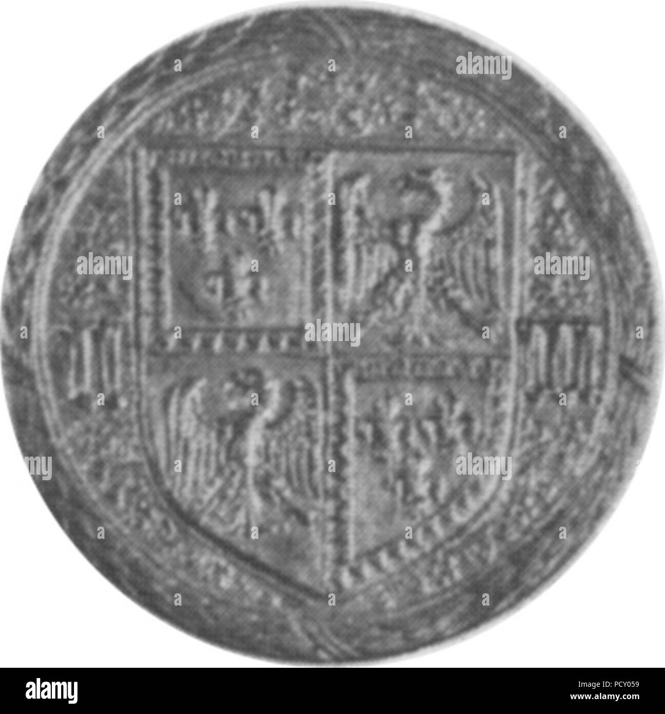 Amadio da milano medaglia di niccolò III d'este 61 cm verso. Stock Photo
