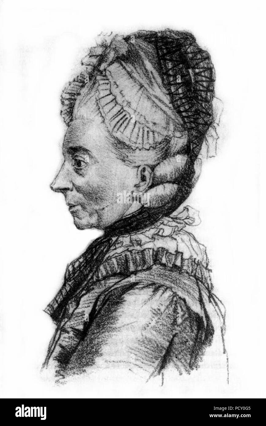 Amalie-von-Preussen-Aebtissin-von-Quedlinburg-im-Alter1723-1787-Zeichnung-von-Adolph-Menzel. Stock Photo