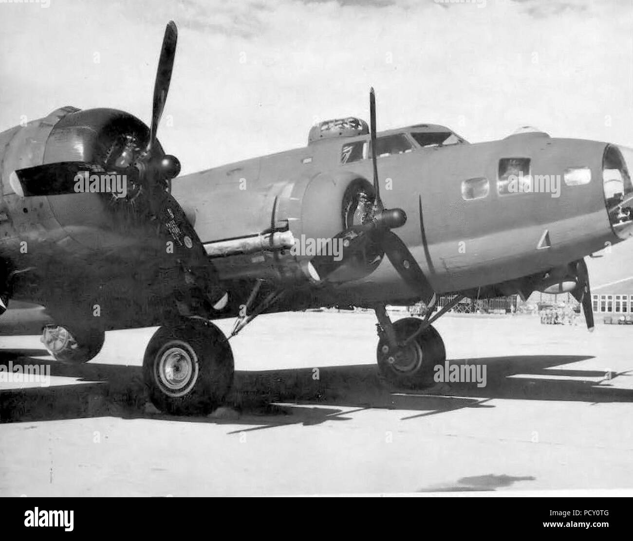 Amarillo Army Airfield Boeing B17F Fortress on Flight Line Stock