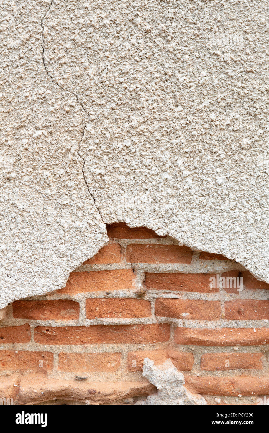 Brick Plaster Cracked Damaged Wall High Resolution Stock Photography