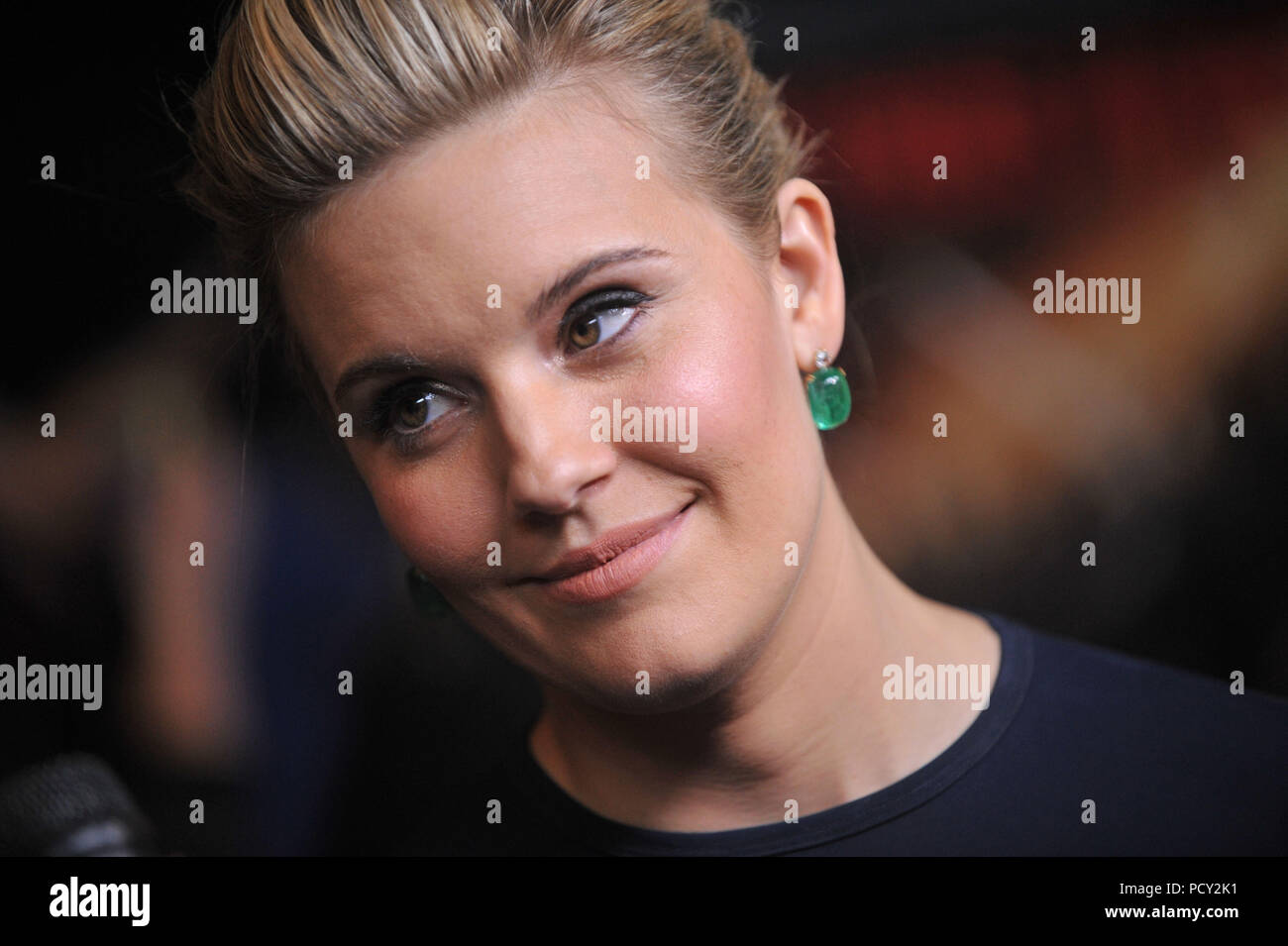 NEW YORK, NY - JANUARY 07: Maggie Grace  attends the 'Taken 3' Fan Event Screening at AMC Empire 25 theater on January 7, 2015 in New York City.   People:  Maggie Grace Stock Photo