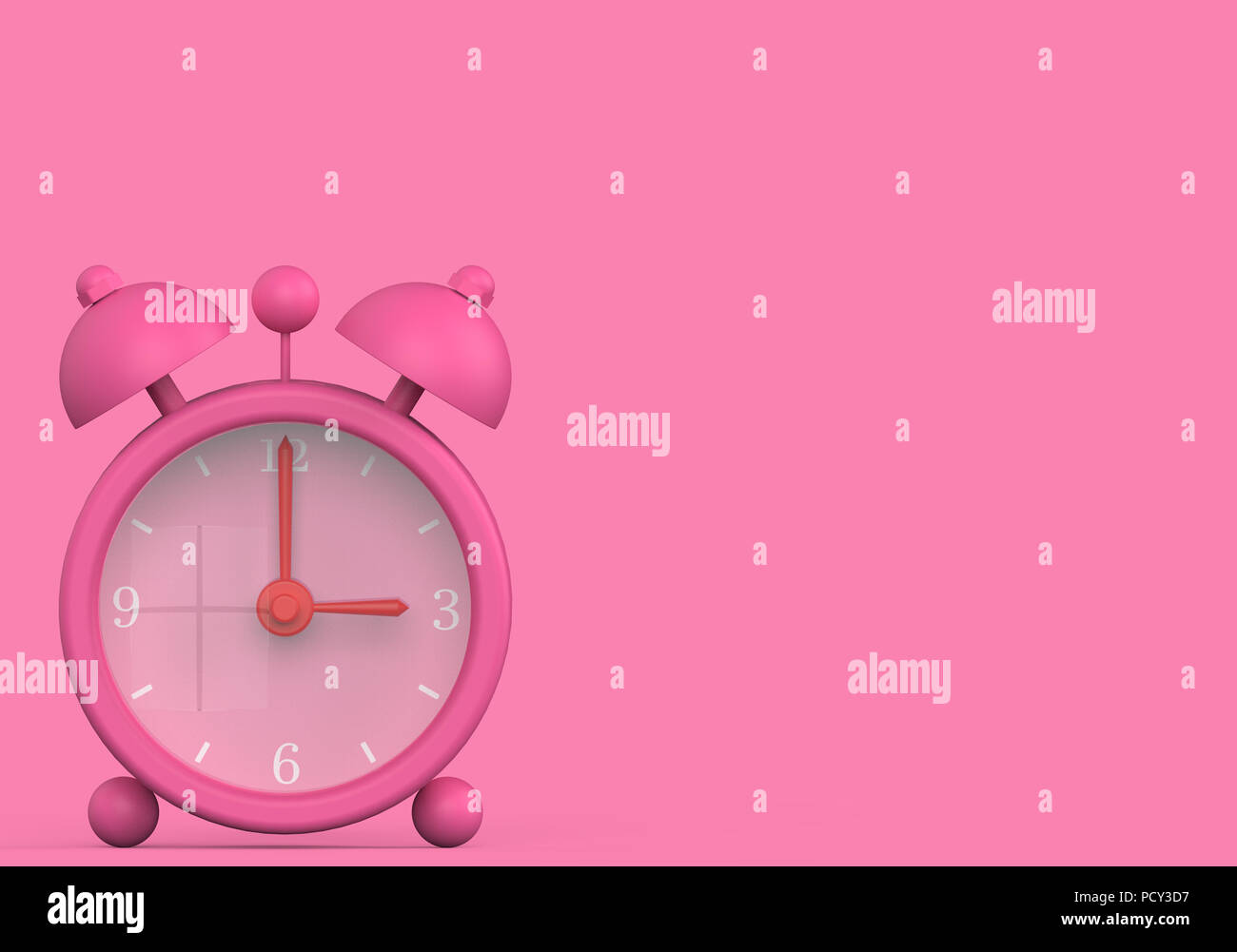 Pink alarm clock Stock Photo Alamy