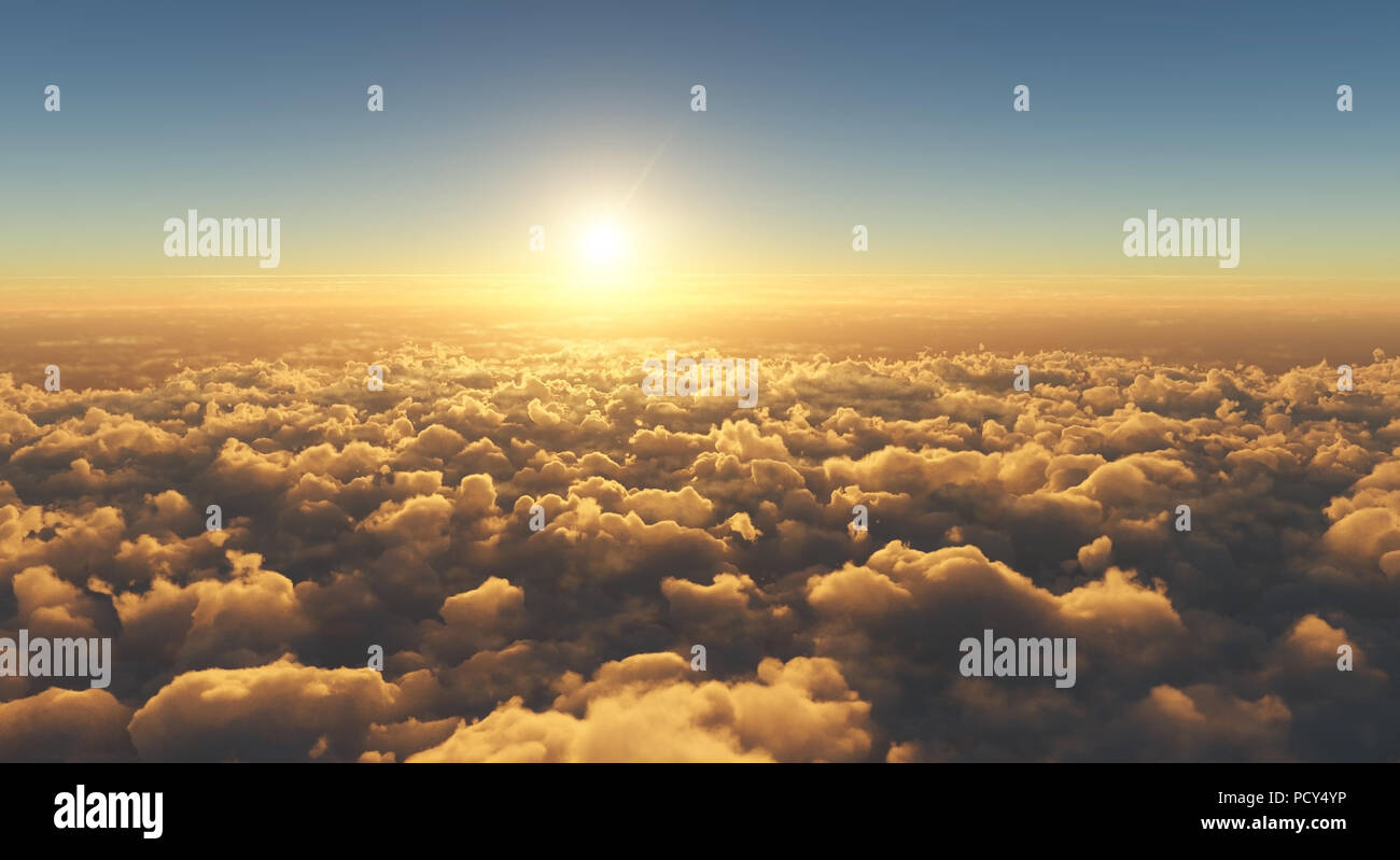 Beautiful sunset above clouds hi-res stock photography and images - Alamy
