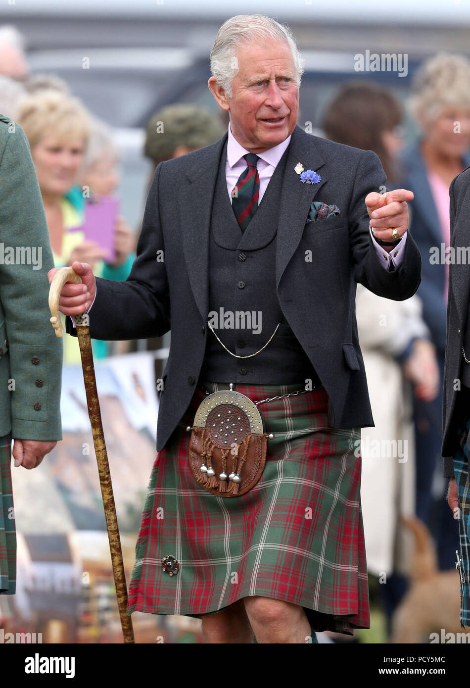 The Prince of Wales, known as the Duke of Rothesay in Scotland, as he attends the Mey Highland & Cultural Games at the John O'Groats Showground in Caithness. Stock Photo