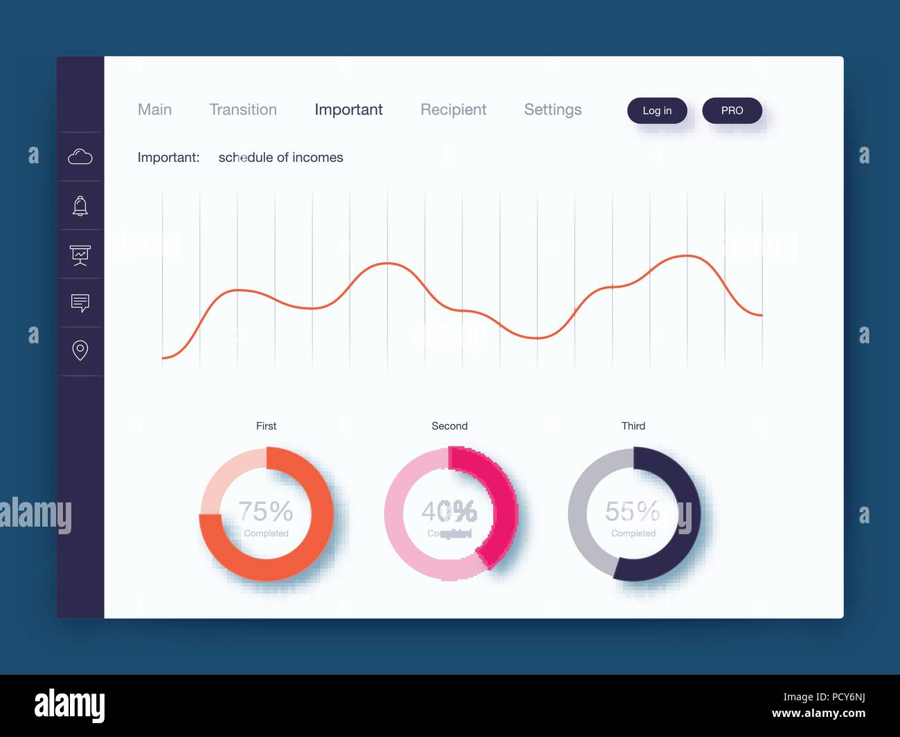 Dashboard infographic template with modern design Stock Vector Image ...