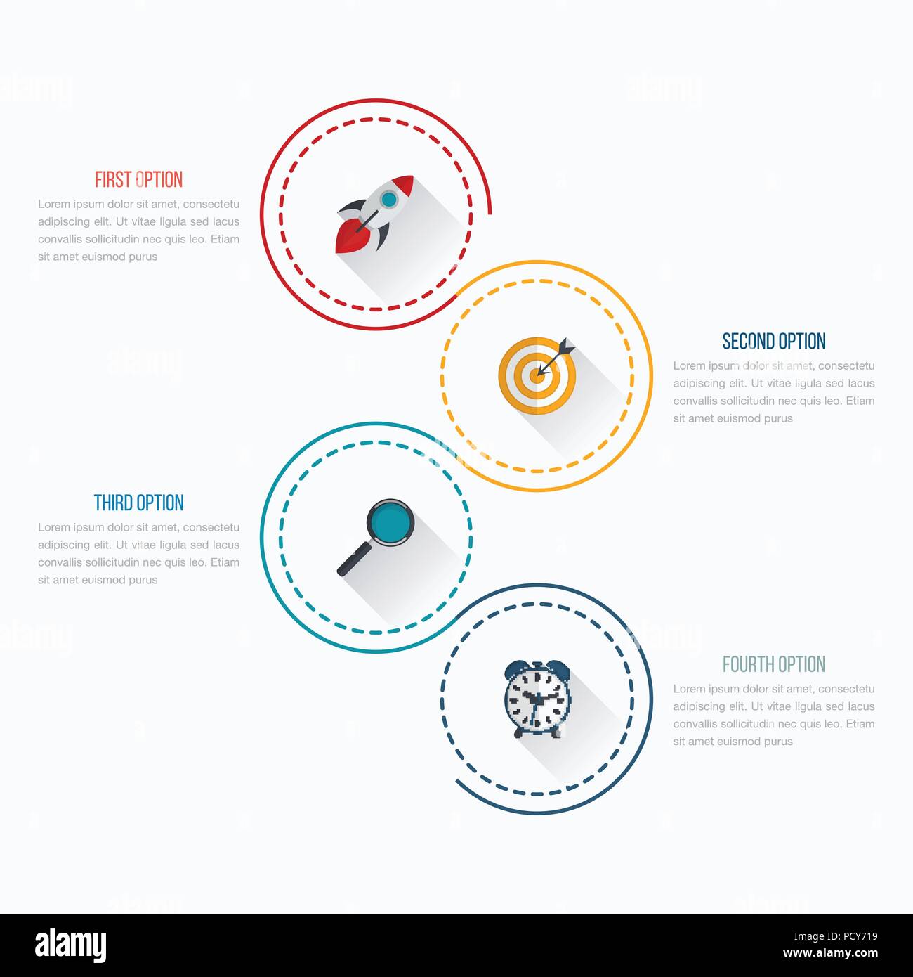 Infographics template 4 options with circle Stock Vector Image & Art ...