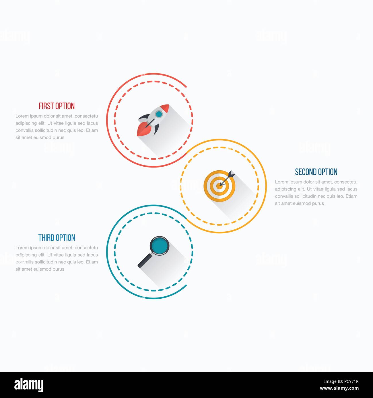 Infographics template 3 options with circle Stock Vector Image & Art ...