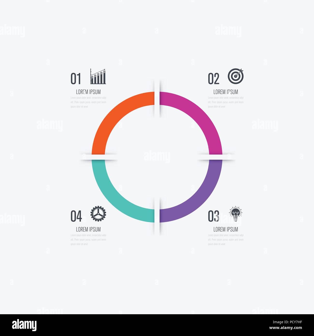 Infographics template 4 options with circle Stock Vector Image & Art ...