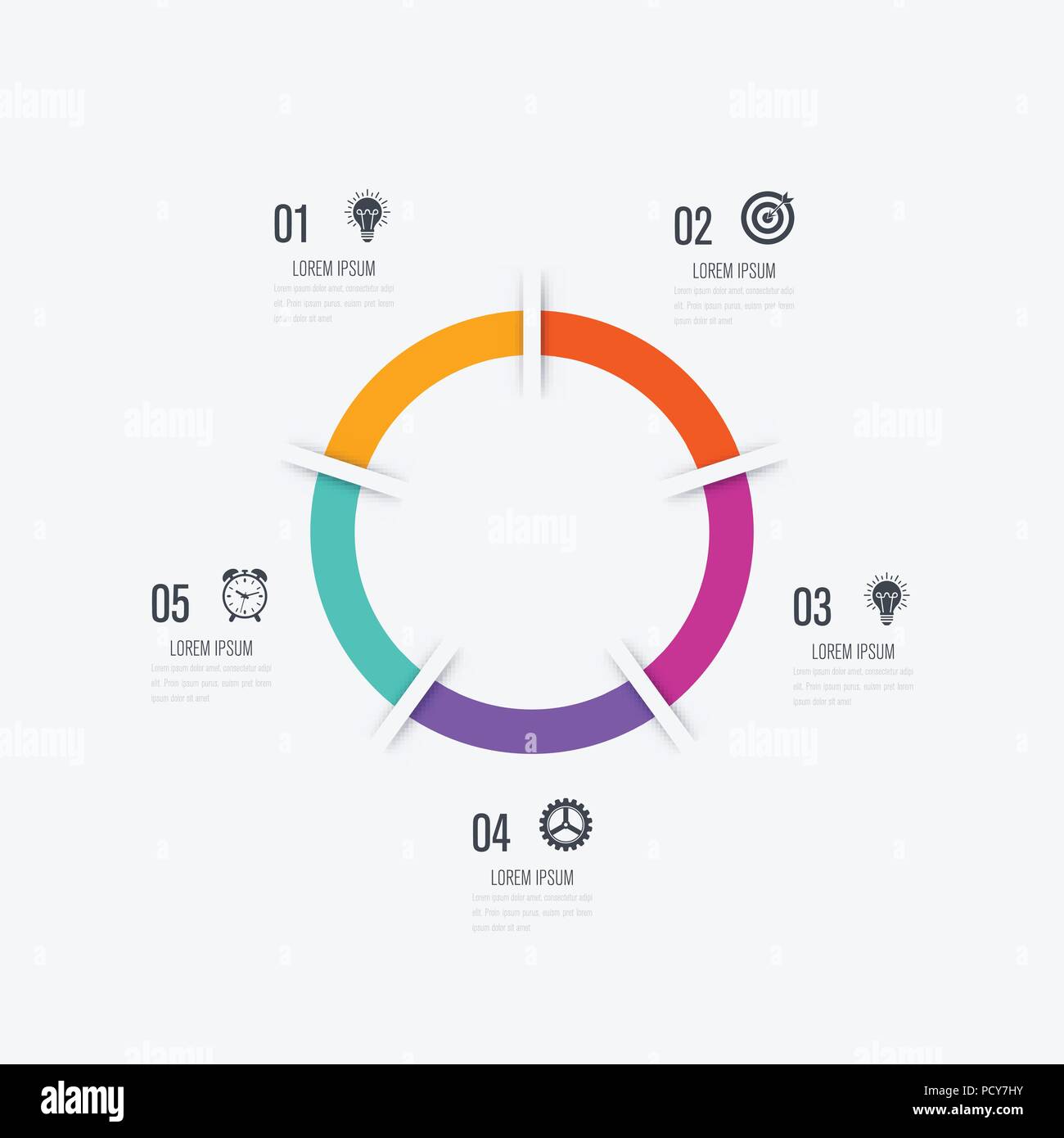 Infographics template 5 options with circle Stock Vector Image & Art ...
