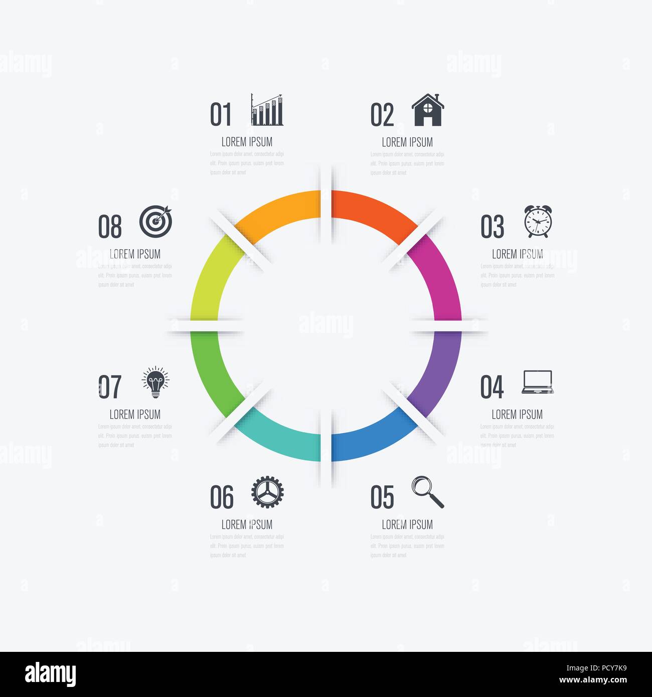 Infographics template 8 options with circle Stock Vector Image & Art ...