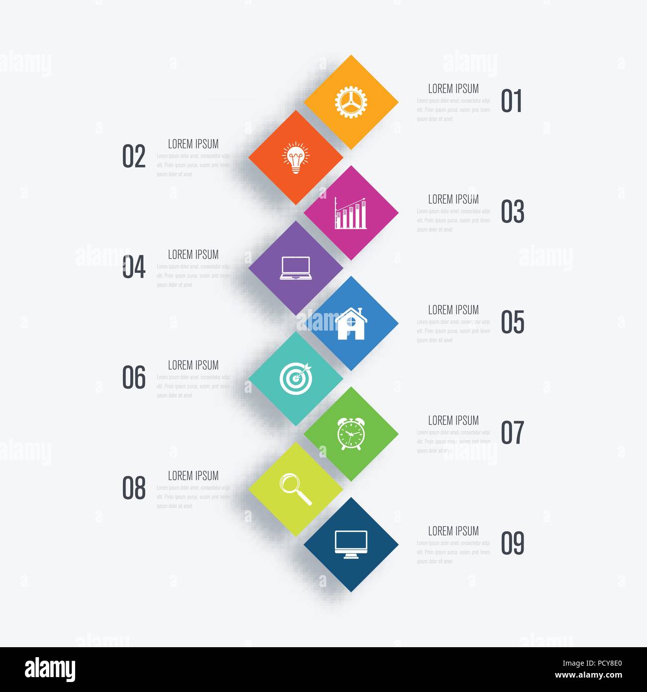 Vector illustration infographics 9 options Stock Vector Image & Art - Alamy