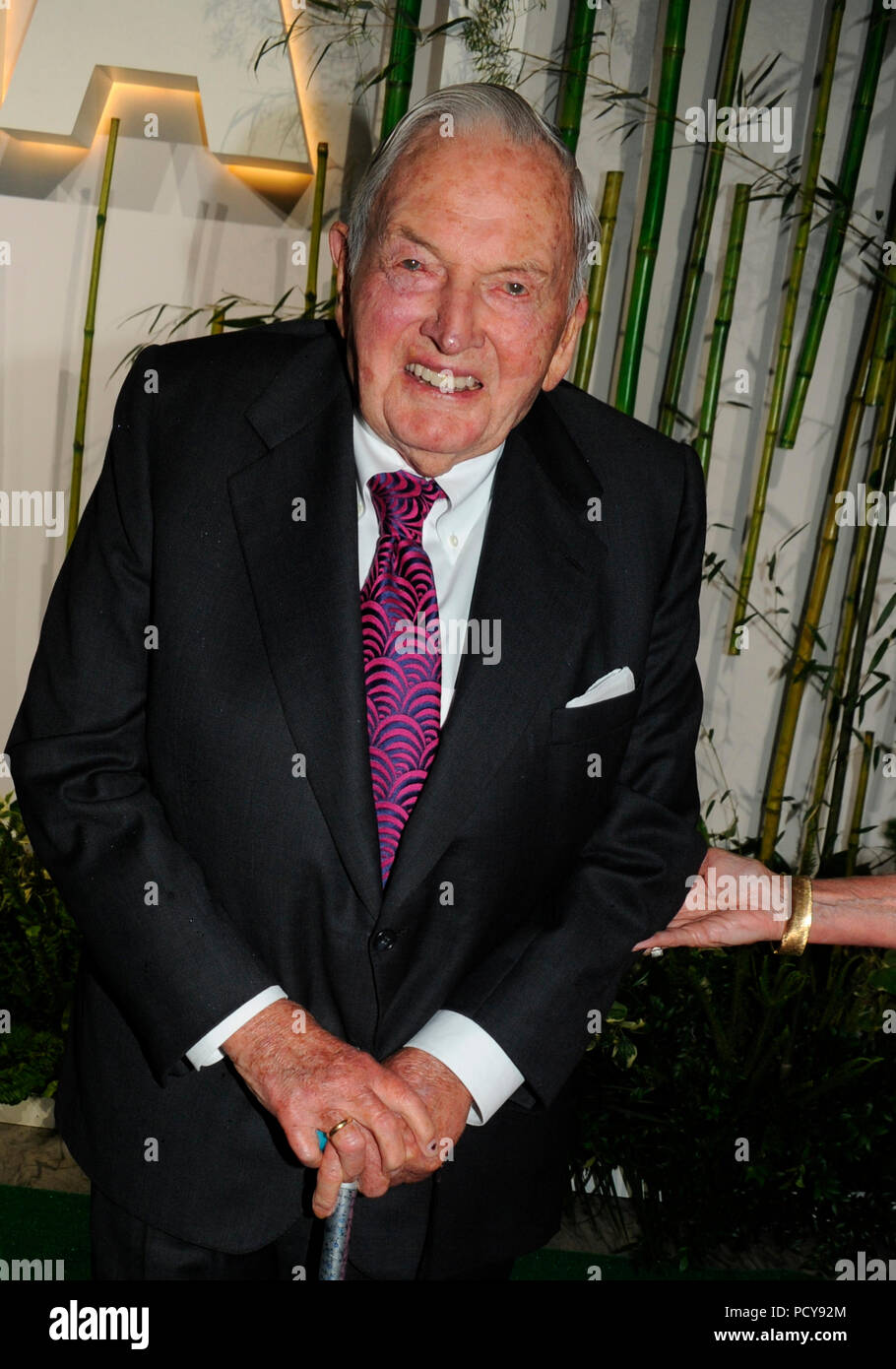 NEW YORK, NY - JUNE 02: David Rockefeller attends the 2015 Museum of Modern Art Party In The Garden and special salute to David Rockefeller on his 100th Birthday at Museum of Modern Art on June 2, 2015 in New York City   People:  David Rockefeller Stock Photo