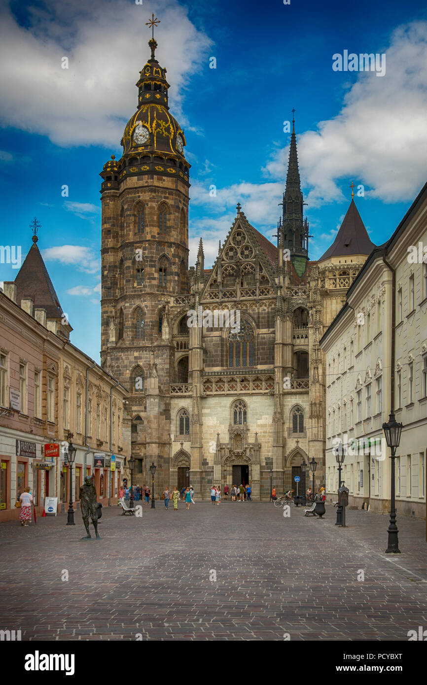 The Cathedral of St Elisabeth  is a Gothic cathedral in Košice.It is Slovakia's largest church and one of the easternmost Gothic cathedrals in Europe. Stock Photo