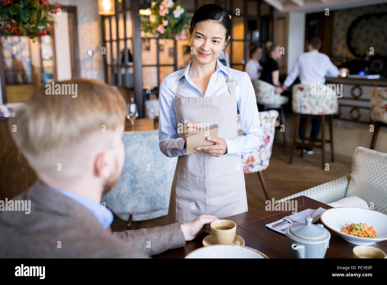 Business lunch at cafe Stock Photo Alamy