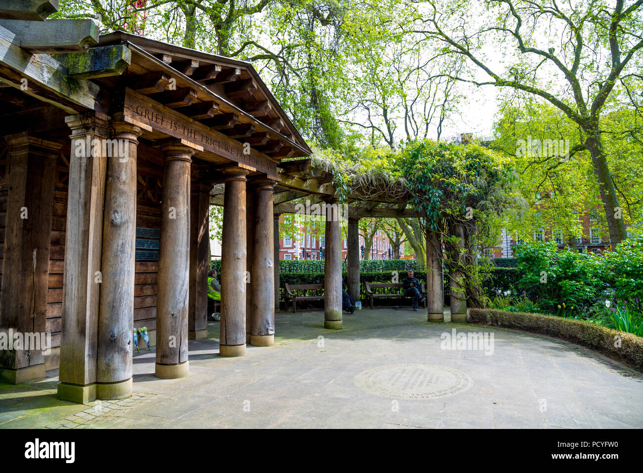 September 11 Memorial Garden at Grosvenor Park, London, UK Stock Photo