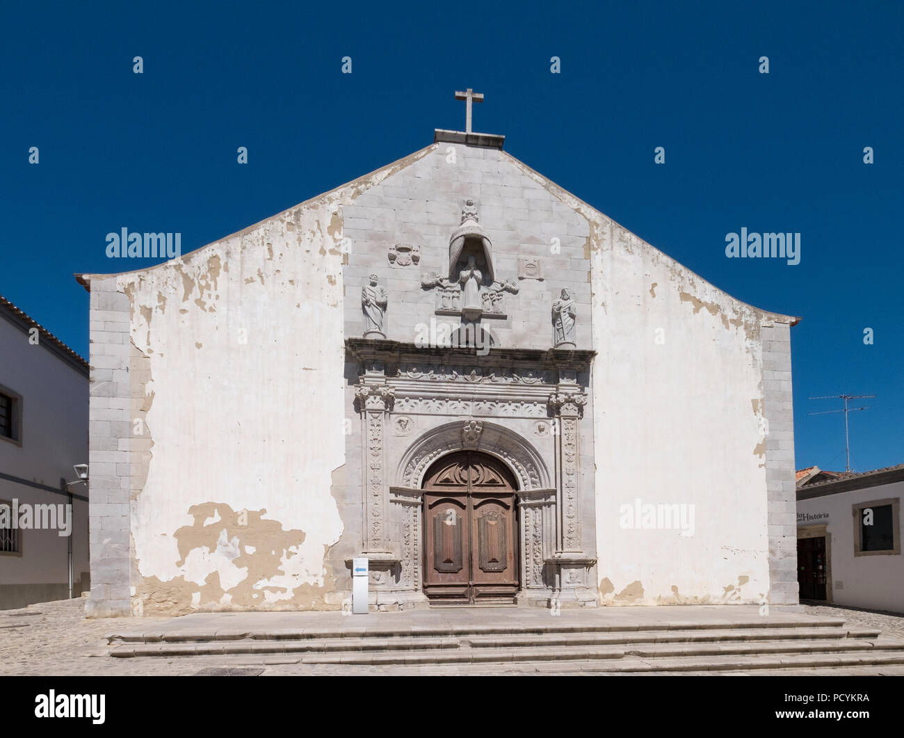 Portal of the Igreja da Misericórdia church in the historic town of Tavira, Algarve, Portugal Stock Photo