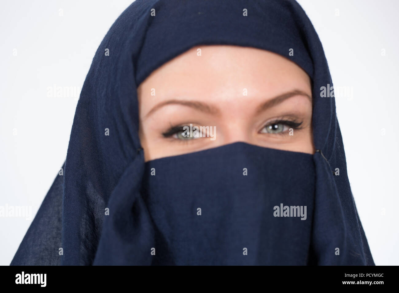 Beautiful Muslim girl wearing burqa closeup Stock Photo - Alamy