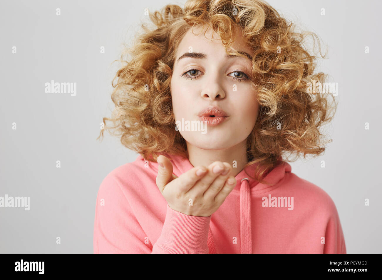 Mwah For All My Besties Portrait Of Good Looking Cute Curly