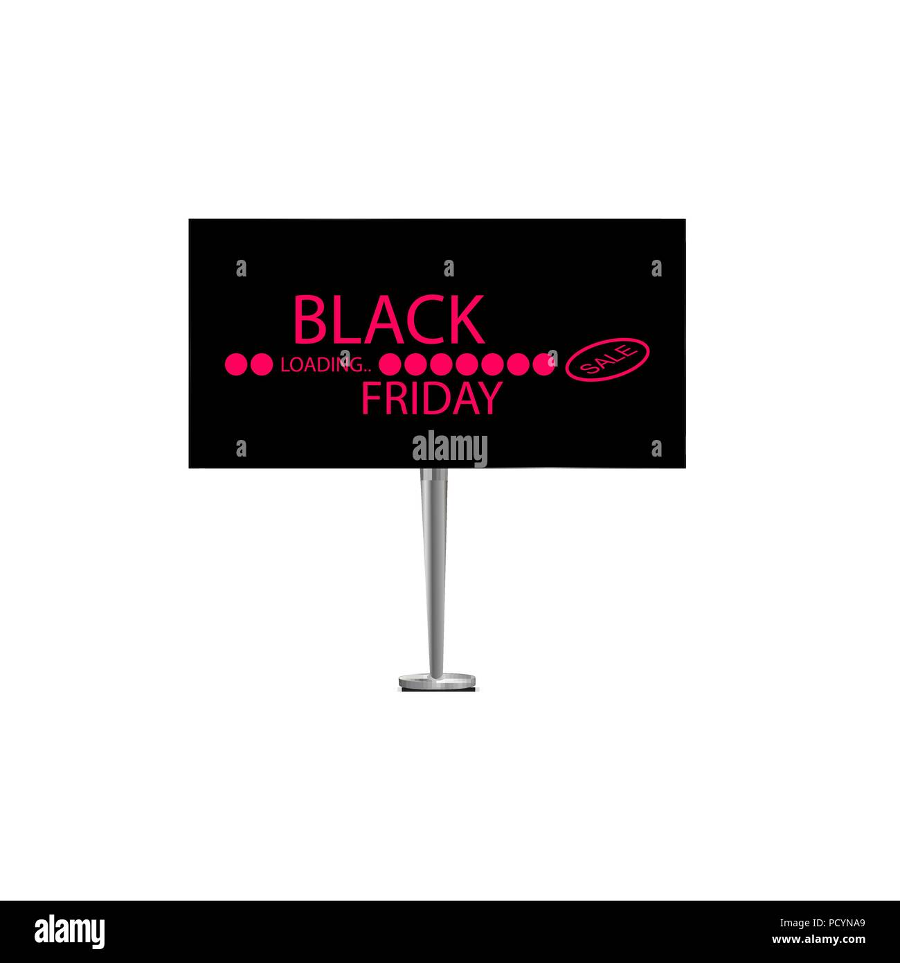 Black Friday on the billboard and Progress loading bar Stock Vector