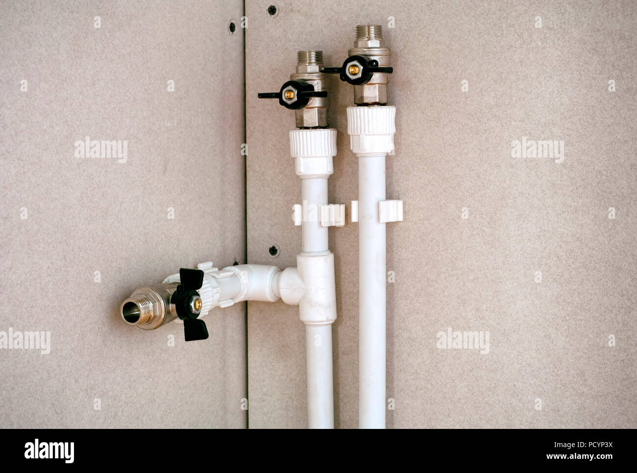Two new water supply pipes Stock Photo Alamy