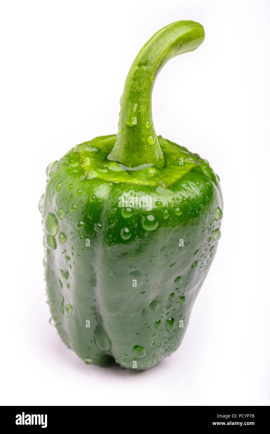 Green pepper isolated on white background Stock Photo - Alamy