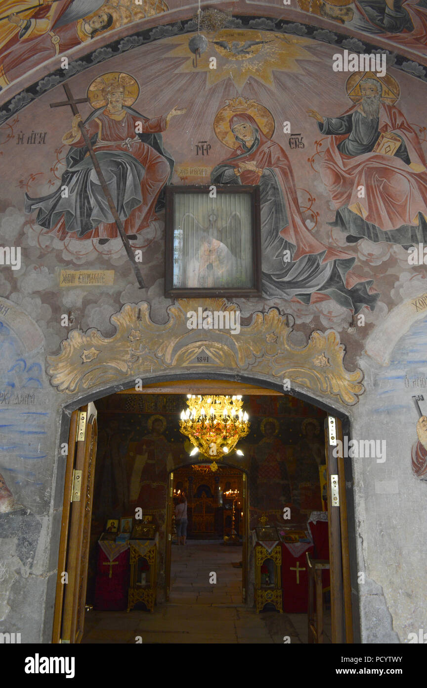 Icons Bachkovo Monastery “Assumption of Holy Virgin”, Bulgaria Stock