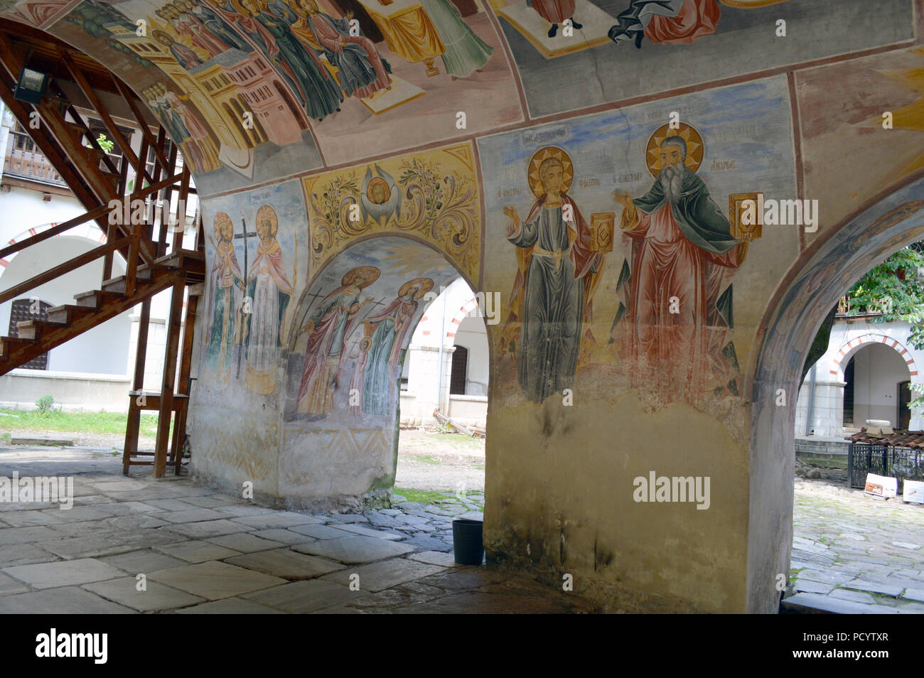 Icons Bachkovo Monastery “Assumption of Holy Virgin”, Bulgaria Stock