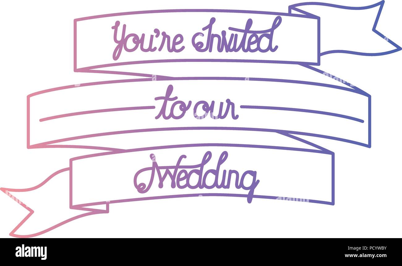 ribbon frame wedding with calligraphy Stock Vector Image & Art - Alamy