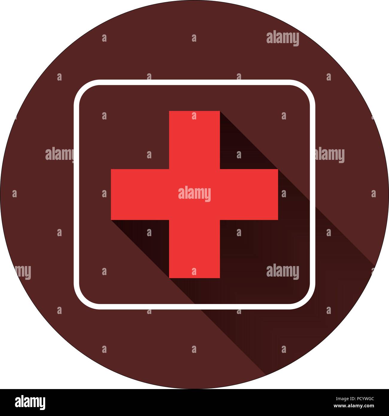 Vector. Red cross in the square outline Stock Vector Image & Art - Alamy