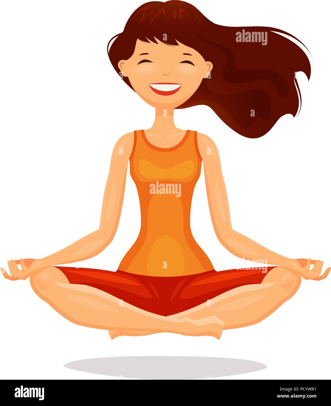 Premium Vector | Vector cartoon illustration of yoga pose utthita  parshvakonasana