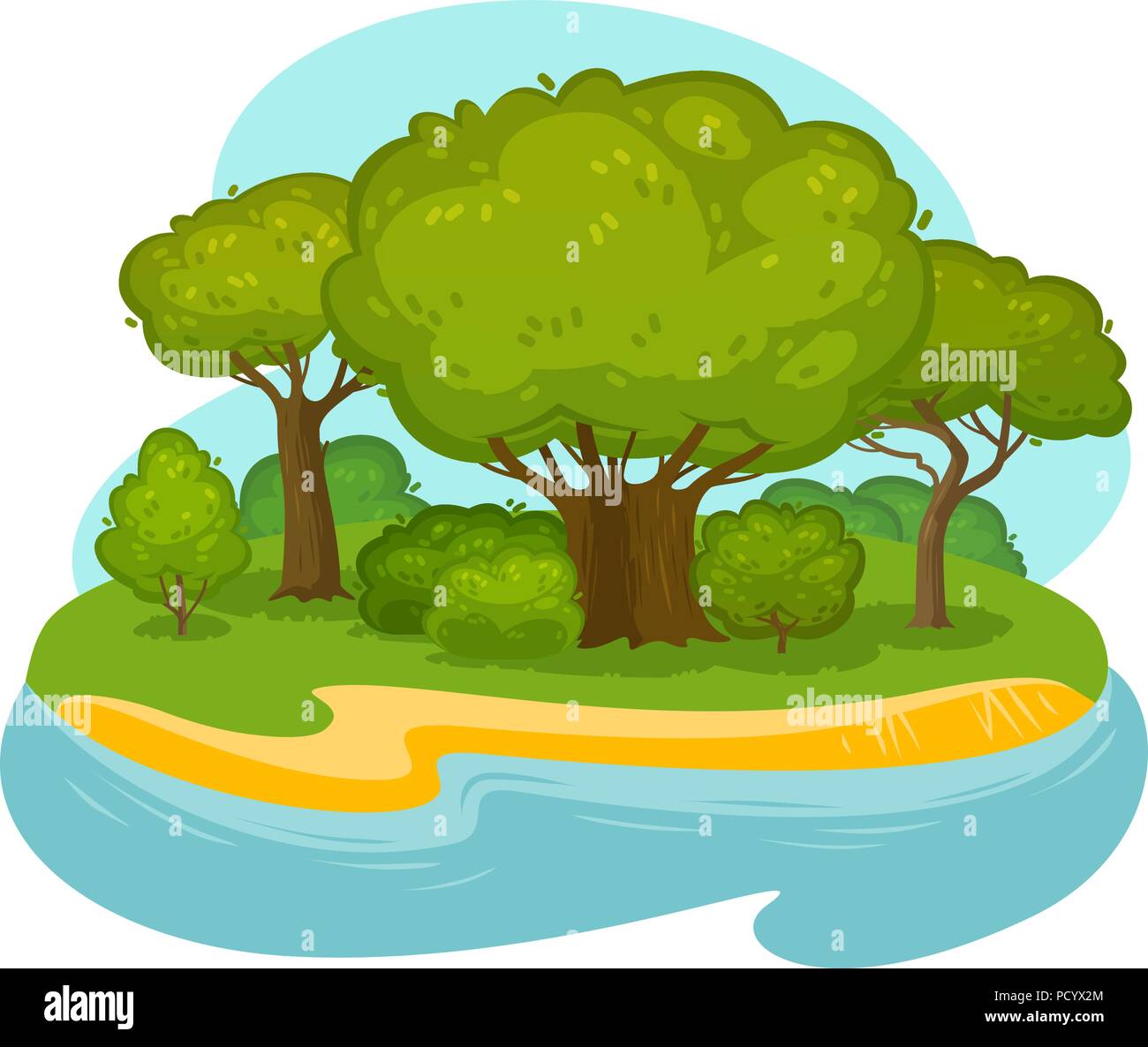 Natural scenery, landscape. Environment, nature concept. Cartoon vector illustration Stock Vector