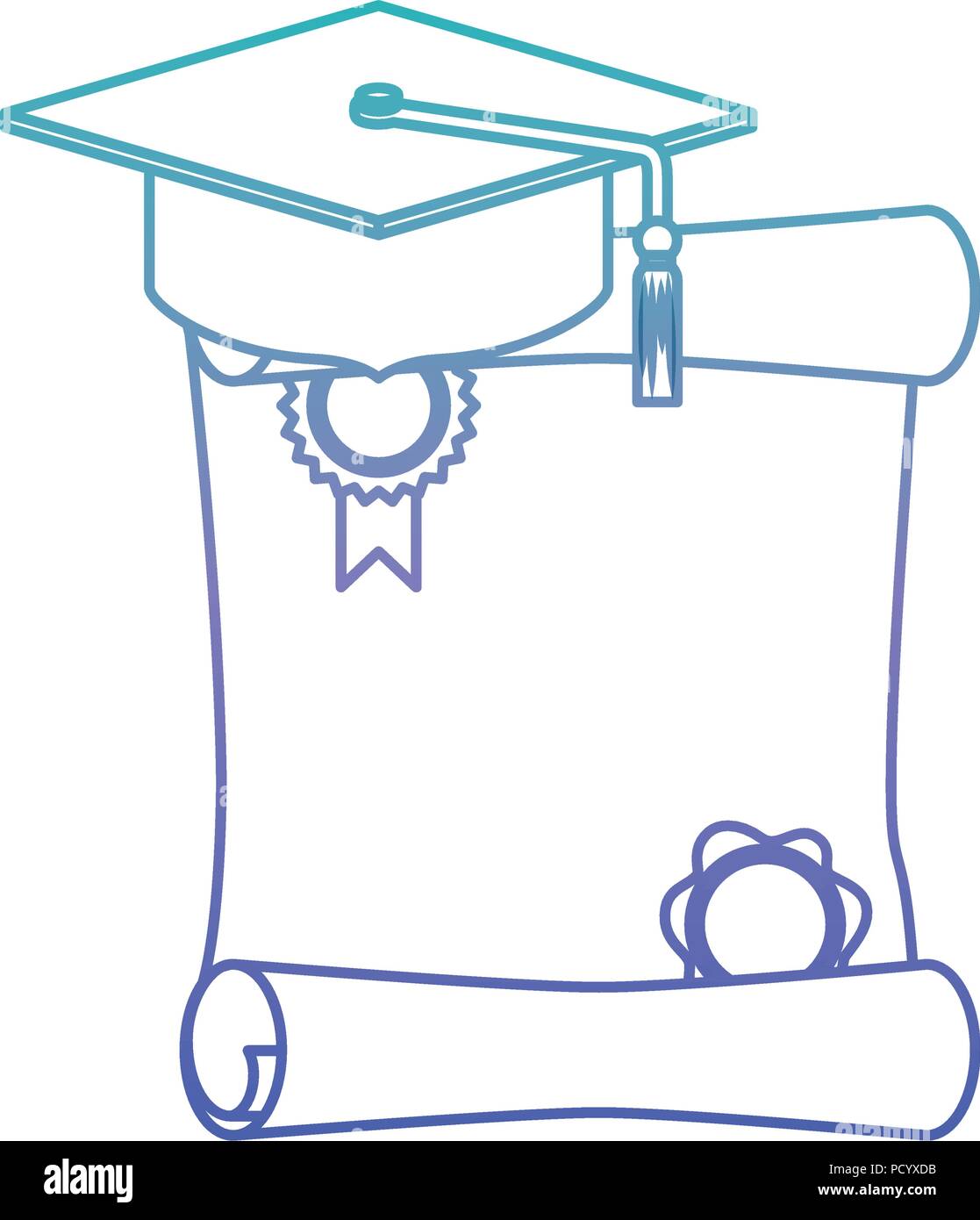 hat graduation with diploma Stock Vector Image & Art - Alamy