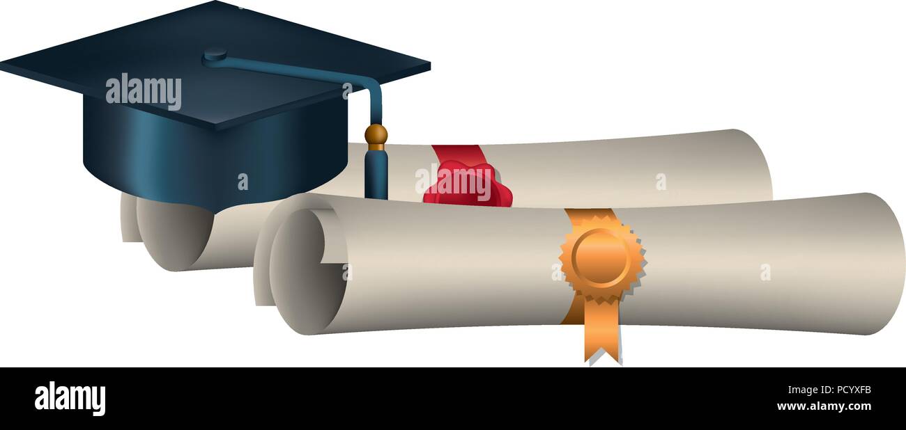 hat graduation with diploma Stock Vector Image & Art - Alamy