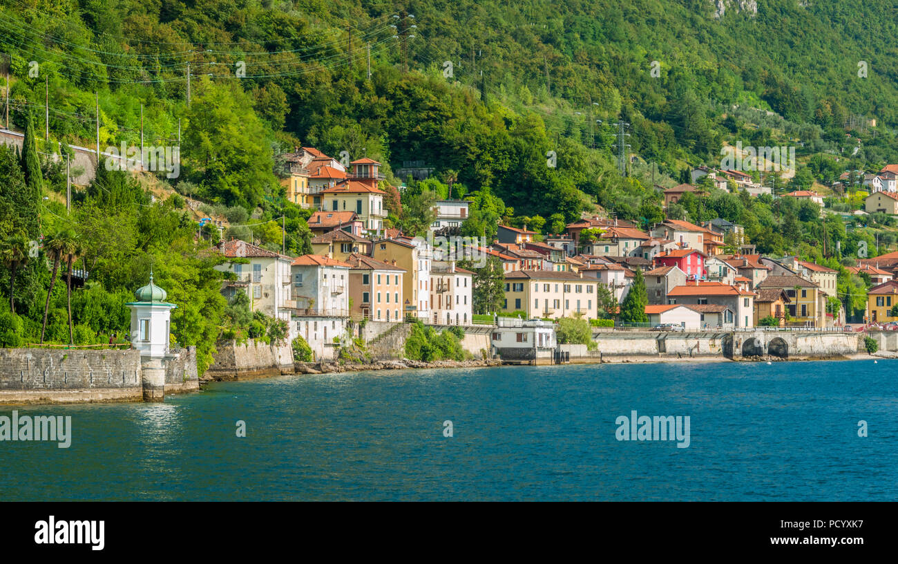 Scenic sight on the road from Fiumelatte to Varenna, Lake Como. Lombardy, Italy. Stock Photo