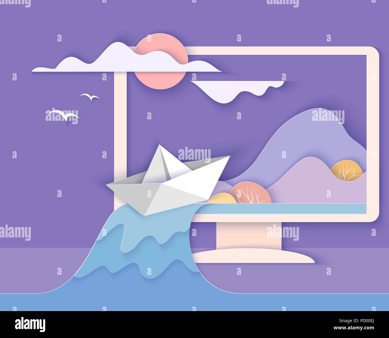 Cartoon computer hi-res stock photography and images - Alamy