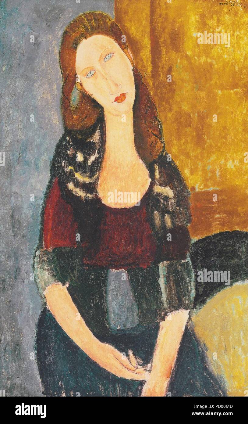 Amedeo Modigliani - Jeanne Hebuterne, sitzend. Stock Photo