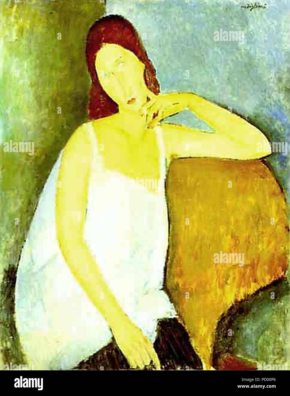 Amedeo Modigliani - Portrait of Jeanne Hébuterne. Stock Photo