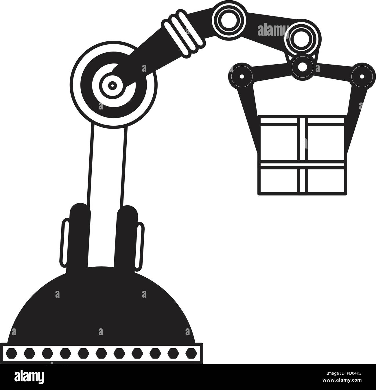 Isolated industrial robot arm icon Stock Vector