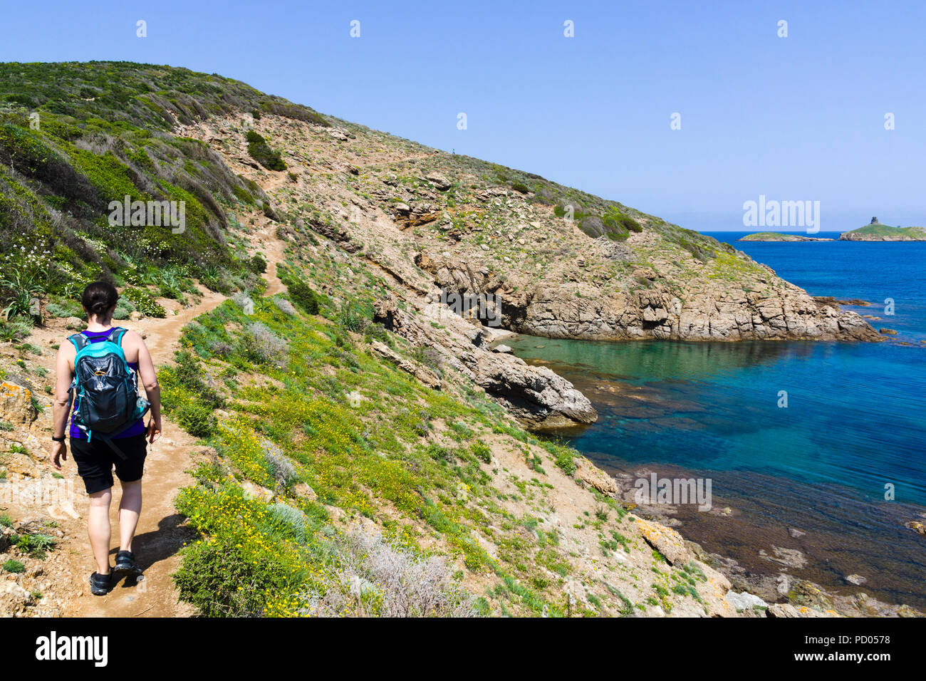 Sentier des douaniers, hiking trail, Cap Corse, Corsica, France Stock Photo
