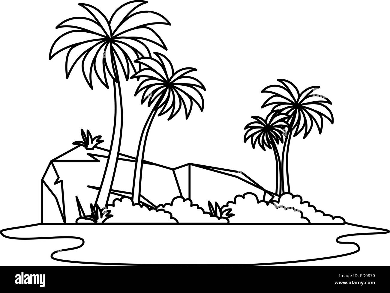 tree palms scene icon vector illustration design Stock Vector Image ...