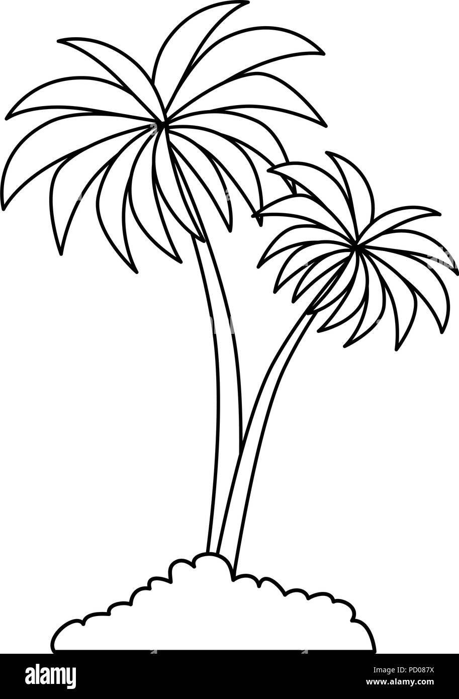 tree palms scene icon vector illustration design Stock Vector Image ...